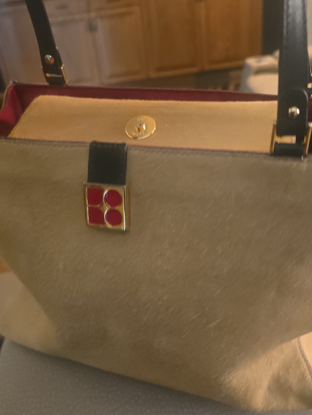 Designer Women's Tote Bag in Tan with Black Straps(KATE SPADE) - Picture 6 of 6